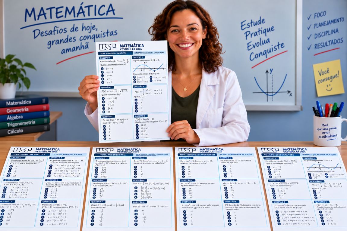 Kit Atividades Treino de Matemática para o Vestibular da USP 2026